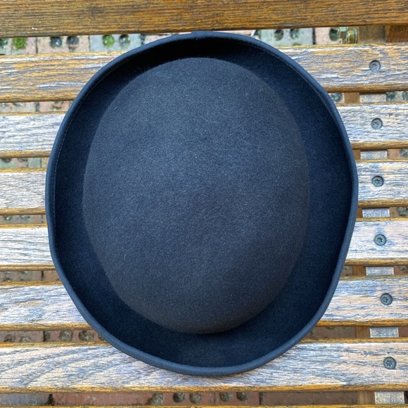 Morris rolled short brim bowler style hat black felt cap 21.5 - Picture 2 of 15